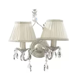 Image of Karen 2 Light Wall Lamp With Shade, Ivory