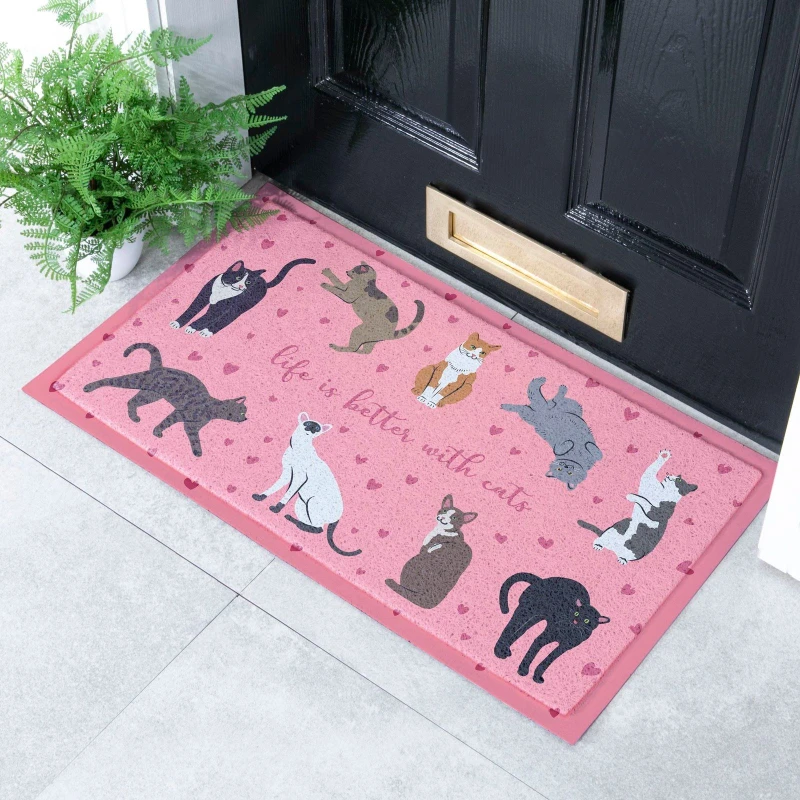 Image of Native Natural Life Is Better With Cats Doormat (70 X 40Cm)
