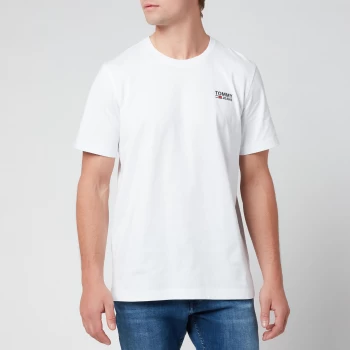 Image of Tommy Jeans Mens Regular Corporate Logo T-Shirt - White - S