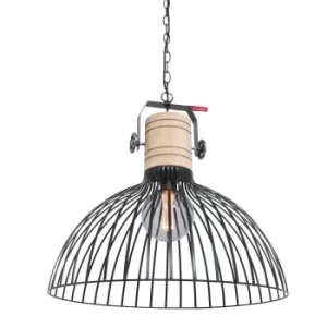 Image of Dunbar Wire Frame Pendant Ceiling Light Matt Black