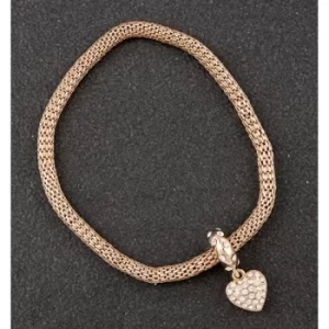 Image of Diamante Sparkle Rose Gold Plated Heart Bracelet