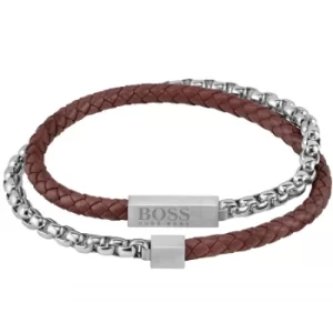 Image of Hugo Boss 1580149M Leather Blended Men Bracelet