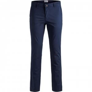 Image of Jack and Jones Slim Stretch Chino Trousers - Navy Blazer
