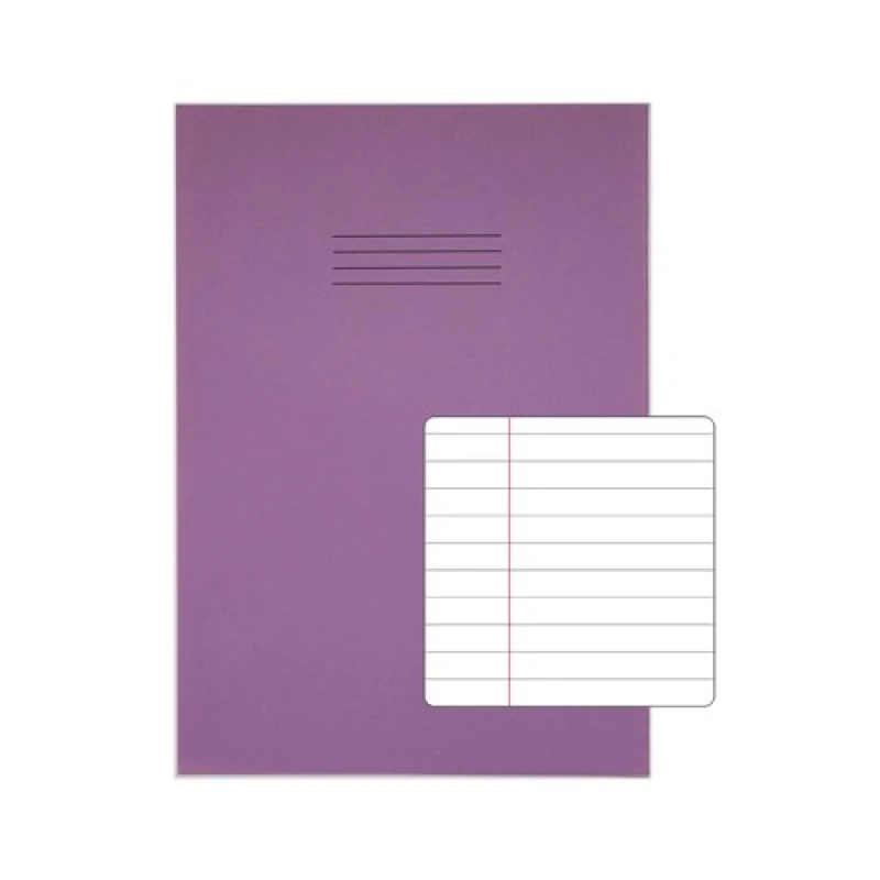 Image of Rhino 330 x 229mm Exercise Book 80 Page 8mm Ruled Purple Contract (50 Pack) VDUV080-214-6