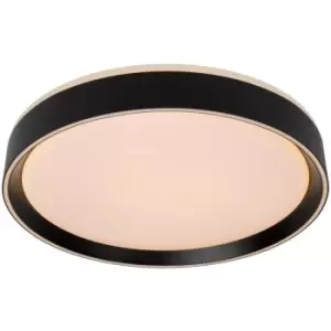 Image of Lucide NURIA - Flush Ceiling Light - Ø40cm - LED Dim. - 1x24W 2700K - 3 StepDim - Black