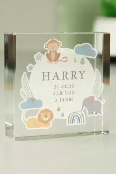 Image of Personalised Safari Animals Crystal Token