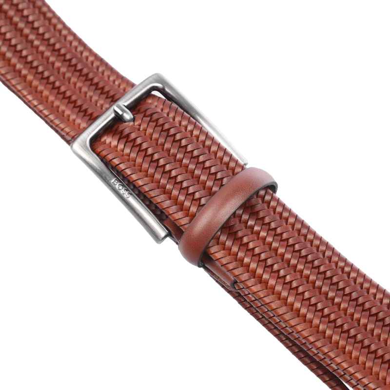 Image of Boss Semyo Woven Leather Belt Brown male 32 inch