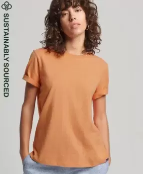 Image of Superdry Womens Organic Cotton Vintage Logo T-Shirt Orange / Utah Peach Marl - Size: 10