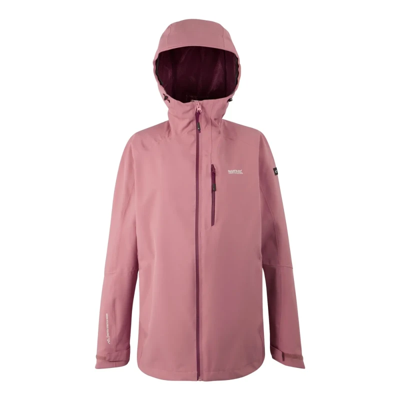 Image of Womens hooded waterproof jacket Regatta Birchdale II Rose Female 42