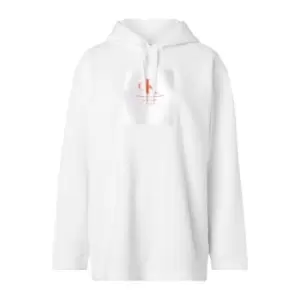 Image of Calvin Klein Jeans Ck Woven Label Oversized Hoodie - White