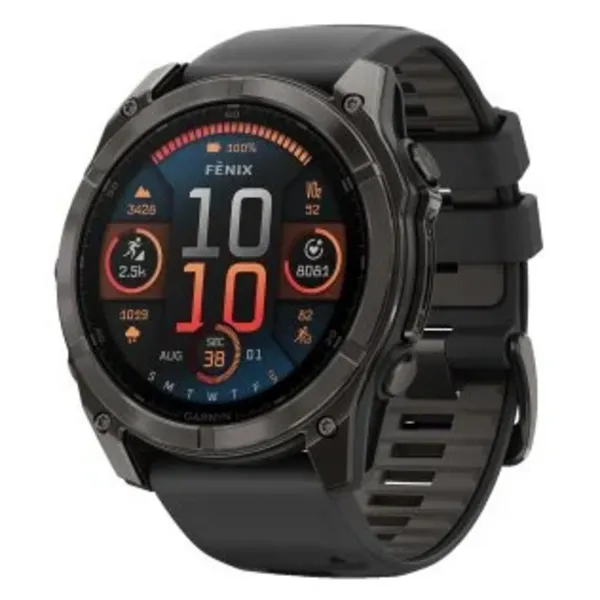 Image of Garmin fenix 8 AMOLED Smartwatch - Slate Grey & Black, 51 mm, Black,Silver/Grey 753759338152