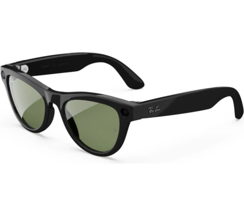 Image of RAY-BAN Meta Skyler (Gen 2) Glasses - Shiny Black with Green Lenses 8056262721230