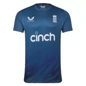 Image of 2023 England Cricket Training Short Sleeve Shirt (Deep Dive)