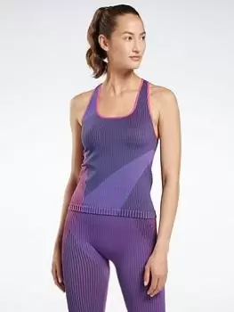 Image of Reebok United By Fitness Seamless Tank Top, Black, Size L, Women