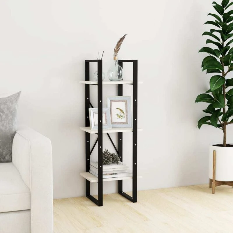 Image of VIDAXL 3-Tier Book Cabinet White 40x30x105cm Solid Pinewood vidaXL 8720286567838