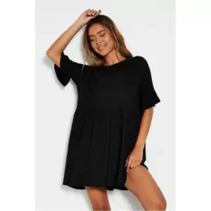 Image of I Saw It First Black Jersey Short Sleeve T-Shirt Dress - Black