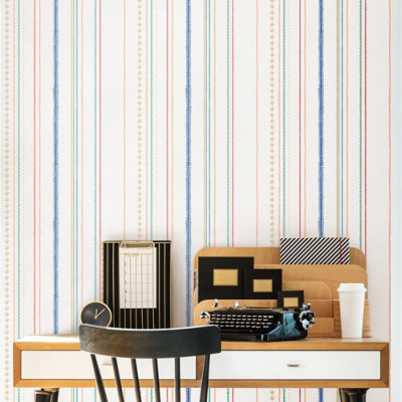 Image of Hoopla Walls Stripey Royal Mix 10M Wallpaper