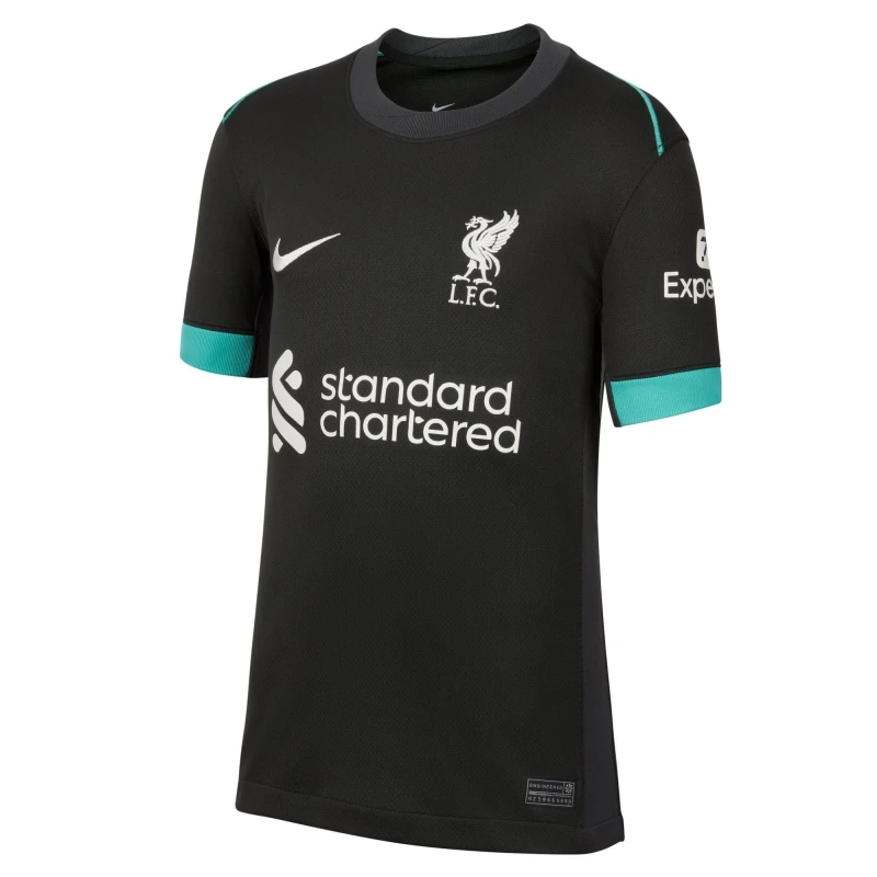 Image of Nike Liverpool Away Shirt 2024 2025 Juniors Teal male 9-10 (M)