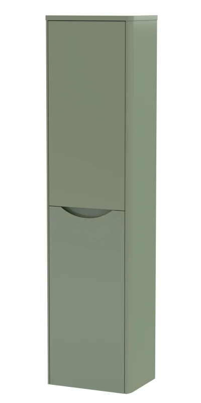 Image of Balterley Wall Hung 2 Soft Close Door Tall Unit Satin Green 400mm Green