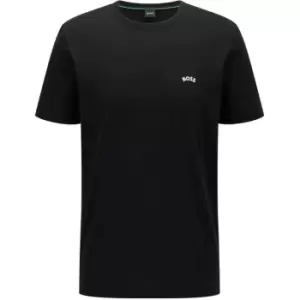 Image of Boss Curved Logo T Shirt - Black