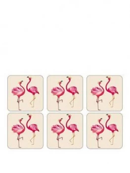 Image of Sara Miller Flamingo Coasters ; Set Of 6