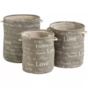 Image of Premier Housewares - Canvas Round Laundry Hampers - Set of 3