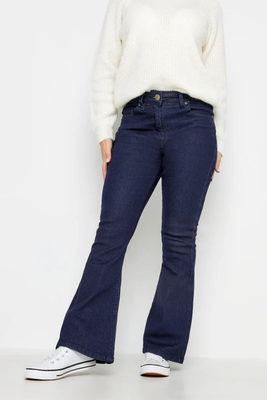 Image of PixieGirl Womens Petite Kickflare Jeans in Blue Size: 12 Blue Female 12