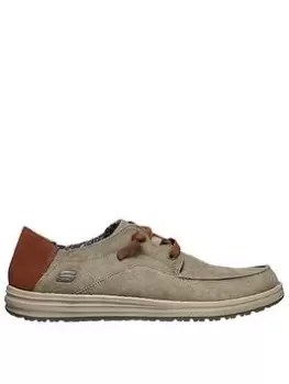 Image of Skechers Air-cooled Goga Mat Arch Streetwear Casual Shoe, Brown, Size 8, Men