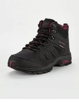Image of Hi-Tec Raven Mid Wp Womens, Black/Wine, Size 6, Women