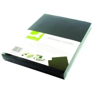 Image of Q-Connect A4 Black Leathergrain Comb Binder Cover Pack of 100 KF00501