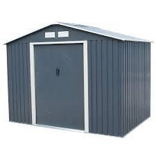 Image of Charles Bentley Metal Shed & Floor 8ft x 6ft - Garden & Outdoor