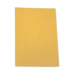 Image of 5 Star Foolscap Square Cut Folder Recycled Pre-punched 180gsm Yellow Pack of 100
