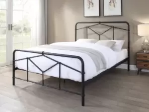Image of Flintshire Axton 5ft King Size Sand Blast Black Metal Bed Frame