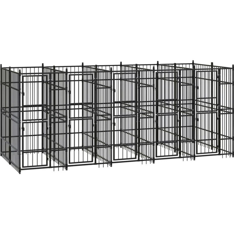 Image of VIDAXL Outdoor Dog Kennel Steel 9.22 m² Vidaxl 8720286871195