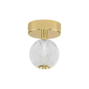 Image of Netlighting Merano Gander Integrated LED Semi Flush Light Gold Aluminium LED 4W