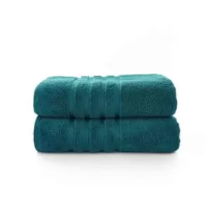 Image of The Lyndon Company Chelsea 2 Pack Bath Sheet - Dark Green