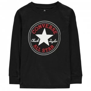 Image of Converse Chuck Long Sleeved T Shirt Junior Boys - Black