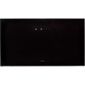 Image of Elica PLAT-BLK-80 80cm Chimney Cooker Hood - Black Glass - For Ducted/Recirculating Ventilation