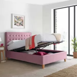 Image of Bedmaster Kingham Pink Velvet Ottoman Bed Kingsize