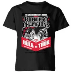 Image of Marvel Thor Ragnarok Champions Poster Kids T-Shirt - Black - 3-4 Years