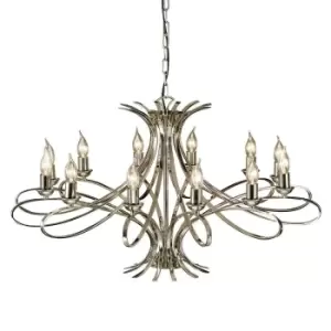 Image of Penn 12 Light Chandelier Polished Nickel Plate Finish, E14