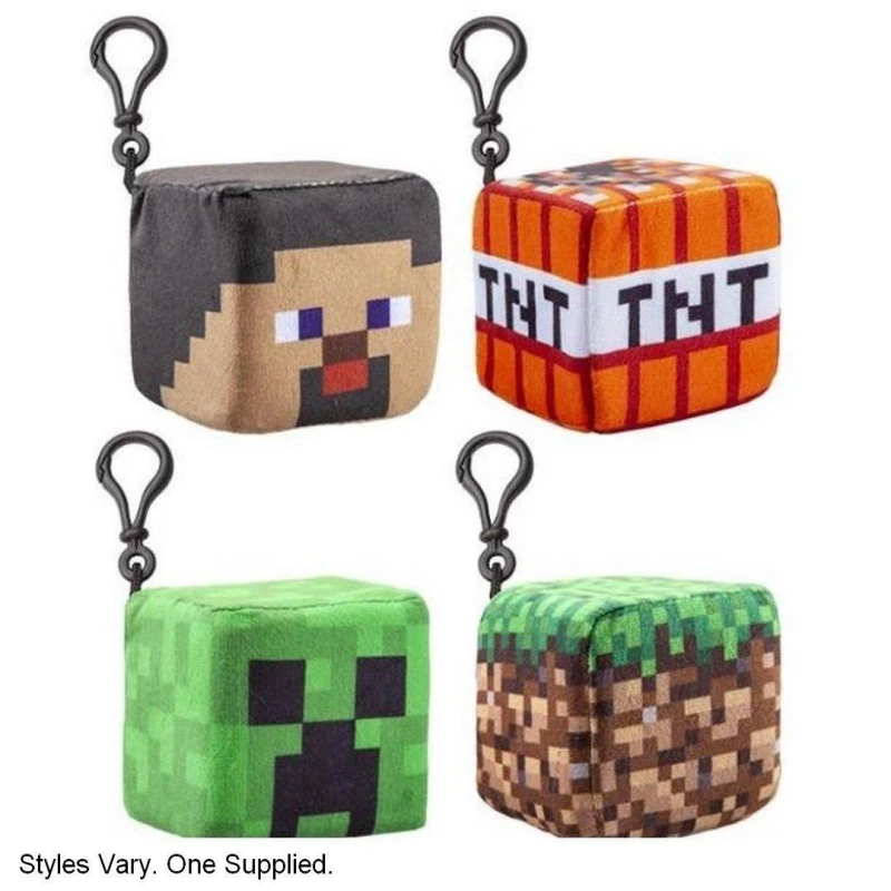 Image of Minecraft Plush Cube Clip On (One at Random) Multi unisex