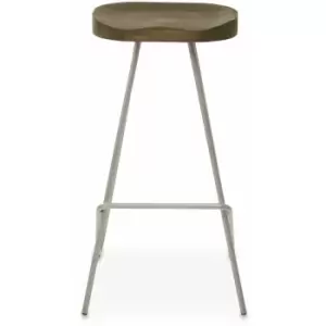 Image of Premier Housewares - District Silver Metal Frame Bar Stool