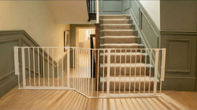 Image of Safetots Two Door Multi Panel Solution For Up And Down Staircases, White, 174Cm Of Length, Includes 2 Door Opening Panels