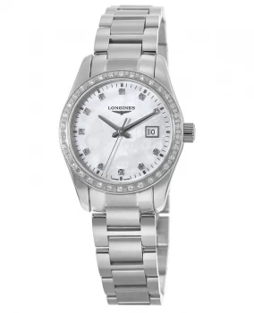 Image of Longines Conquest Classic 29.5mm Diamond Bezel and Dial Womens Watch L2.286.0.87.6 L2.286.0.87.6