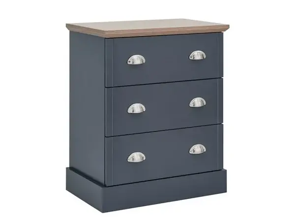 Image of GFW Kendal Slate Blue and Oak 3 Drawer Chest of Drawers