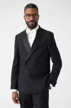 Image of Slim Fit Black Double Breasted Tuxedo Suit Jacket