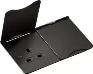 Image of KnightsBridge 13A 2G unswitched floor socket - matt black