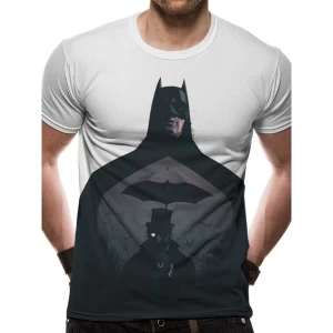 Image of Batman - Silhouette Sublimated Mens Small T-Shirt - White