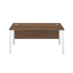 Image of Goalpost Ultra Modern Home Office Desk - Dark Walnut - White